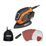 WORX WX648 Schleifer 65W, 230V – Ergonomischer Handschleifer zum Schleifen auch an schwerer zugänglichen Stellen – DUSTSTOP Mikrofilter für sauberes Arbeiten