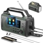 Kurbelradio DAB FM 20000mAh, Notfallradio DAB Plus Kurbel Solar, Solar Radio Notfall mit Bluetooth & Wecker, Emergency Radio mit Handy Ladegerät & Taschenlampe, SOS Kompass Survival Radio (Grüner)