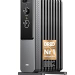 Dreo Ölgefüllter Radiator-Heizkörper mit 9 Rippen, 2000W Leiser Elektrischer Heizstrahler fürs Schlafzimmer, Überhitzungs- & Kippschutz, Einstellbares Thermostat, Kindersicherung, Energiesparend