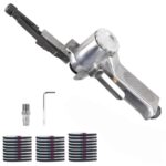 Stationärer Druckluft-Bandschleifer mit 360°-Drehbarem Griff, Mini Poliermaschine Klein, Kleine Bandschleifmaschine für Holz - Handbandschleifer, Bandfeile, Fingerschleifer und Powerfeile