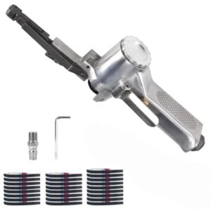 Stationärer Druckluft-Bandschleifer mit 360°-Drehbarem Griff, Mini Poliermaschine Klein, Kleine Bandschleifmaschine für Holz - Handbandschleifer, Bandfeile, Fingerschleifer und Powerfeile