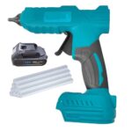 Akku Heißklebepistole,Ersatz für Makita 18V 1x 3.0AH Akku, mit 10PCS klebesticks, Klebepistole Kabellos für DIY, Handwerk, Büro Reparatur