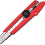 NT Cutter Cuttermesser L-500 P rot (Cutter-Messer mit Rädchen, 18 mm Abbrechklinge, Abbrechhilfe, Universalmesser) 489942