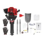 52cc Benzin Gartenbaumgräber, 2-Takt Einzylinder Benzin Schaufel Multifunktionale Handzugstart Benzinbagger, Tragbarer 1900W 6500r/min Baumpflanzschaufel, für Garten Farm und Zuhause