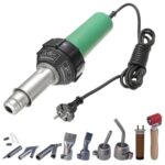 Professioneller Heißluftschweißer 1600W Kunststoffschweißset mit Schweißspitzen-Düsen und Nahtwalze für TPO/PVC einlagige Dachdeckung, Planen und Banner, Schweißen, Heißluftpistole