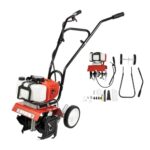 ROGONPDK Benzin Gartenfräse, Motorhacke 52CC Radantrieb Ackerfräse, 2-Takt Bodenfräse, Kultivator, 52CC 2,3 PS Benzin Gartenhacke, Bodenhacke, Selbstantrieb Motorhacke Bodenfräse