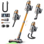 SMOTURE Akku Staubsauger, 50.000 Pa, 65 Min Laufzeit für zu Hause, Leichter Staubsauger Kabellos mit Flexschlauch, Anti-Tangle-Bürste, Herausnehmbarer Akku für Tierhaare, Teppiche, Hartböden und Auto