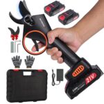 Akku Gartenschere 30mm Elektrische Astschere: Astschere Akku mit 2 x 2000 mAh, Ladegerät, Satz Ersatzklingen, Akku-Gartenschere für Obstgärten, Gärten, Parks, Weinberge, Olivenbäume