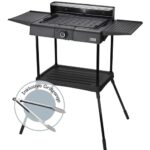 LEBENLANG 2in1 Elektrogrill Tischgrill elektrisch - Inkl. Standfuß & Grillzange I Elektro Grill für Draußen & Drinnen Balkon Tisch 2000W I Electric Grills Elektrische Tischgrills BBQ Balkongrill