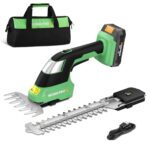 WORKPROX 20V Heckenschere Akku, 2-in-1 Elektrische Gartenschere mit 2 Messern, 2Ah Akku mit PowerBank Funktion & Typ-C Ladekabel, Strauchschere Schnittlänge 20cm, Grasschere Schnittbreite 14,5cm