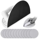 Trockenbau-Eckenschleifer, Halbrundes Schleifwerkzeug mit Klettverschluss 12 Stück 225 mm Schleifscheiben 120, 180, 240 Körnung, rundes Klett-Schleifscheiben Set für Ecken und Wände