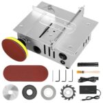 Mini Tischkreissäge mit 4 Klingen, 96W Tischsäge Klein mit 7-Gang-Netzteil Einstellbarer, 0,1-15mm Sägeblatt Höhenverstellbarer, Multifunktionale Table Saw Präzisions Ttischsäge (Stil B)