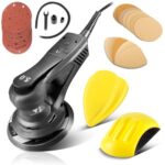 STAHLWERK Exzenterschleifer ES-150 ST – starker Handschleifer 350 W, leistungsstark und vibrationsarm, Brushless-Rotationsschleifer, praktisches Set, Schleifgerät mit zwei Handschleifblöcken P80-P320