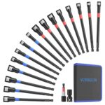 VORXEON 18pcs Magnetisches Steckschlüsselset 150mm SAE- Und Metrische 6mm-14mm&1/4"-9/16" Schraubendreher Mit Schnellverschlussverlängerungen Schlagschrauberadaptern Bithalter Aufbewahrungstasche