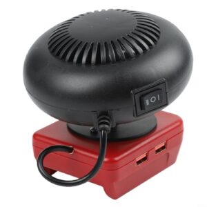 ComfyHarbor Tragbare Dual-Modus-Akku-Heizung mit warmer und natürlicher Luft, 360 ° Drehung, USB-Ladeanschlüsse, kompatibel mit kabellosen 18 V/20 V Lithium-Akku-Elektrowerkzeugen (HotBlower-MWQ-2USB)
