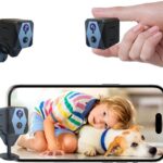 aidowocam Mini Kamera,4K Überwachungskamera Innen, Kamera Überwachung Innen,WiFikamera Live Übertragung Handy APP Für Lange Standby 2800mAh Akku Kamera,Bewegungsmelder/Nachtsicht/Cloud