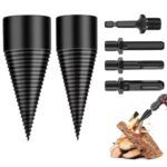 GothicBride Holzspalter Bohrer 50mm + 32mm, Holzspalter Bohrmaschine mit 4 Bohrgriffe, Kegelspalter Bohrmaschine für Holzspalten und Bohren