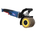 DEDRA Satiniermaschine 1300W, Metall- und Nylonbürste, 900-3700 U/Min, ⌀120mm, 2m Kabel, Leichtgewicht mit nur 3 kg, rutschfester Zusatzgriff, soft-start system, Drehzahlregelung