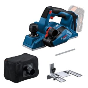 Bosch Professional 18V System Akku Hobel GHO 18V-26 (bürstenloser Motor, inkl. Staubbeutel, Parallelanschlag, 1x Wood Razor Wendemesser, ohne Akku/ Ladegerät)