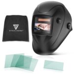 STAHLWERK Automatik-Schweißhelm 3 in 1 WORKER - Schweißerhelm mit True-Colour, automatische Abdunkelung DIN 4-13, optische Klasse 1/1/1/2, optimales Sichtfeld 96 x 39 mm, Schweißschild, Schweißmaske