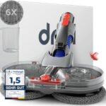 Dripl Wischaufsatz für Dyson V7/V8/V10/V11/V15/Gen5 Staubsauger, Elektrischer Bodenwischer mit Abnehmbaren Wassertank und 6 Waschbare Mopps + 1 Füllbehälter (V7/V8/V10/V11/V15/Gen5)