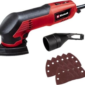 Einhell Deltaschleifer TC-DS 20 E (200 W, 2 mm Schwingkreis, bis 22.000 min-1 Schwingzahl, Drehzahlregulierung, Schleifschuh mit Kletthaftung, inkl. 9x Schleifpapier)
