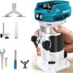 Akku Oberfräse für Makitta18V Akku,800W kantenfräseTrimmer Set,30000 U/min Akku Kantenfräse,Hartmetall Fräser (Kantenschneider)