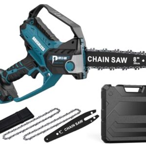 8-Zoll Kettensäge für Makita 18V Akku, automatischer Öler, bürstenlose 6-Zoll und 8-Zoll Akku Baumsäge, batteriebetriebene Mini-Kettensäge zum Holzschneiden und Baumbeschneiden (nur Werkzeug)