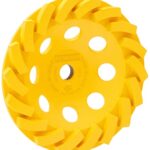 DeWalt Diamant-Topfscheibe Extreme DT3797 (für den Einsatz auf Winkelschleifern, für ein feines Finish bei Betonoberflächen, 125mm Durchmesser, M14 Aufnahme, Scheibentyp: Turbo)