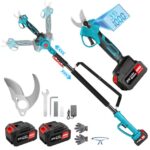 Anbull 2-in-1 Akku Astschere Teleskop - Bis Zu 4.6m Reichweite Elektrische Gartenschere mit Teleskopstange, 500W Bürstenloser Motor, 2 * 4000mAh Akkus, LCD Display für Baum, Strauch & Blumenpflege