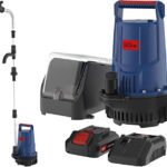 Güde Akku Regenfasspumpe RFP 18-201-23 (18 V, 2000 l/h, max. Förderhöhe 7 m, Kabellänge 3 m, max. Eintauchtiefe 2,5 m, Akkupack 2,0 Ah, Schnellladegerät, Ladezeit ca. 1 h)