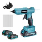 Yofidra 100W Akku Heißklebepistole Kabellos - Heissklebepistole mit 10 Klebesticks(11mm), 2 2.0Ah Akku und und Ladegerät, Schnell Aufheizung, Ideal für DIY, Reparaturen und Basteln