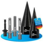 Holzspalter Bohrkegel Set 32mm & 42mm – Spaltbohrer für Holz und Brennholz mit SDS Plus, SDS Max & UNF Adaptern – TÜV-geprüft HRC 50 – Taunus Woodmasters