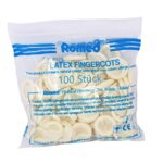 Romed Fingerlinge aus Latex gepudert 100 Stück (Größe M)