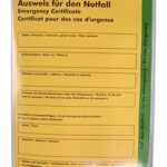 Internationaler Notfallpass + Schutzhülle transparent - Ausweis für den Notfall Deutsch/Englisch/Französisch/alle Gesundheitsrelevanten Angaben