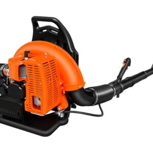 63cc Benzin Laubbläser rückentragbar, ASUNCELL Kabelloser Gartenbläser Rucksack-Motorbläser, 2-Takt Blasgerät, 665CMF mit gepolsterten Tragegurten Blattgebläse für Terrassen, Gärten