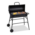 Relaxdays Holzkohlegrill, XXL Grillwagen mit Deckel, verstellbare Belüftung, stabil, HBT: 96,5 x 103 x 64,5 cm, schwarz