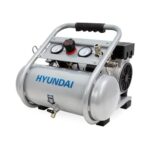 HYUNDAI Silent Kompressor SAC75008 | 8L Kessel | 0.75kW, 9bar | Ansaugleistung 128 L/Min | Luftkompressor leise, ölfrei | 2 Anschlüsse | Flüsterkompressor, Compressor flüsterleise