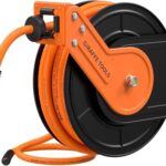 Giraffe Tools Druckluftschlauchtrommel 15M Automatik-Aufroller, 1/4" Anschluss, 3/8" Schlauch (Ø 9,5 mm), max. 300 PSI / 20 bar, robuste Stahlkonstruktion für Druckluftwerkzeuge, Werkstatt, Garage
