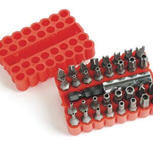 Brüder Mannesmann Bitsatz 33-tlg., mit Spezialbits, magnetischem Bithalter und kompakter Aufbewahrungsbox, ideal für Reparatur, Montage und DIY, 1 Set | M 297-33