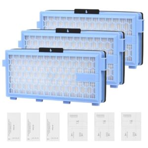 3 Sätze Ersatz Filters für Miele Compact C1, C2, Complete C2, C3, S8340 S8360 S8380, Guard S1 L1 M1 Staubsauger, 3 HEPA-Filter mit 3 Motorfilter 3 Abluftfilter für S4000, S5000, S6000 & S8000 Serie