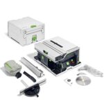 Festool Akku-Tischkreissäge CSC SYS 50 EBI-Basic (mit Kreissägeblatt, Parallelanschlag, Schiebestock, Winkel-Rastanschlag, Spänefangsack, Spaltkeile) Systainersäge