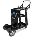 TRUTZHOLM mobiler Schweißwagen 80 kg mit 3 Ablagefächern Werkstattwagen Schweißgerätewagen Flaschenwagen mit Ketten zur SIcherung