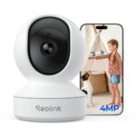 Reolink 2K Überwachungskamera Innen, 360°-Ansicht Indoor Kamera WLAN mit Auto-Tracking, Baby Monitor mit Personen-/Tier-/Weinen-Erkennung, 2,4 GHz Wi-Fi, Privatmodus, 2-Wege-Audio, E1 4MP