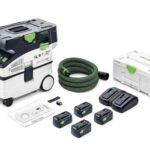 Festool Akku-Absaugmobil CTLC MIDI I-Plus CLEANTEC (mit Hauptfilter, SELFCLEAN Filtersack, Saugschlauch, Sauger-Fernbedienung, Energie-Set SYS 18V)
