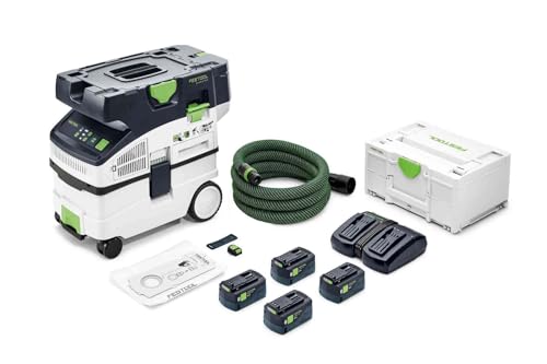 Festool Akku-Absaugmobil CTLC MIDI I-Plus CLEANTEC (mit Hauptfilter, SELFCLEAN Filtersack, Saugschlauch, Sauger-Fernbedienung, Energie-Set SYS 18V)