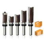 GLRYD 5 Stück Bündigfräser 8mm, mit Oben Anlaufring Kugellager, Kanten Kopierfräser Router Bit Set, Nutfräser/Holzbearbeitungs Schneidwerkzeug, für Holz Trimming