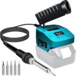 Kabelloser Lötkolben für Makita 18V Akku, Schnelles Aufheizen Lötstation mit LED Digitale Display, Mobilität Soldering Iron mit USB&Type-C für Heimwerker, Gerätereparatur, Drahtschweißen(Ohne Akku)