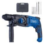 Scheppach Bohrhammer DH2260 | SDS-Plus | 26mm Bohrleistung Beton | 1050W | 3 Joule Schlagkraft | 4in1 Funktion | 5500bpm | Variable Drehzahl | Softgrip | inkl. Bohrerset, Meißelset & Koffer