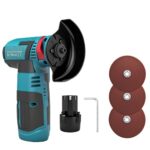 Mini Winkelschleifer, 12VWinkelschleifer Werkzeug,18500rpm, Kabellose Akku-Winkelschleifer mit 3000mAH Akku, 3 Trennscheiben 78MM zum Schneiden, Polieren und Schärfen